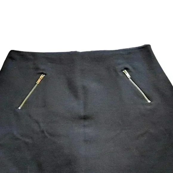 Simons Contemporaine Mini Skirt Black A-line Slanted Zipper Details Women's 10 - Picture 6 of 12